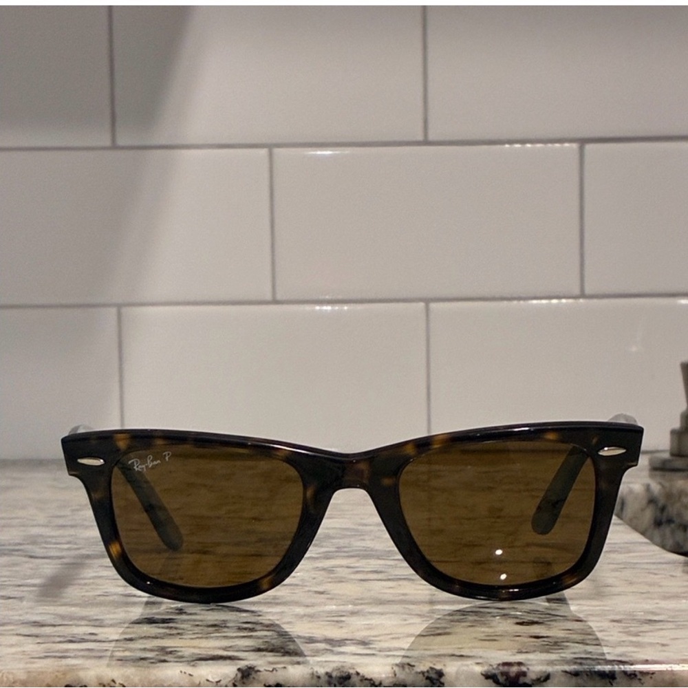 NEW~Ray-Ban RB2140 Tortoiseshell Wayfarer Sunglasses - Brown POLARIZED Lenses